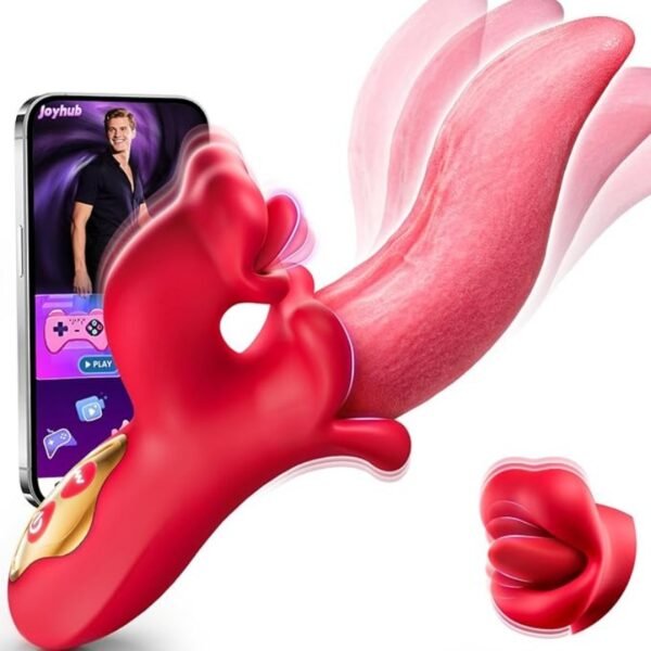 1 Female vibrating tongue toy, G-spot vibrator, with 9 licking and 9 vibration modes