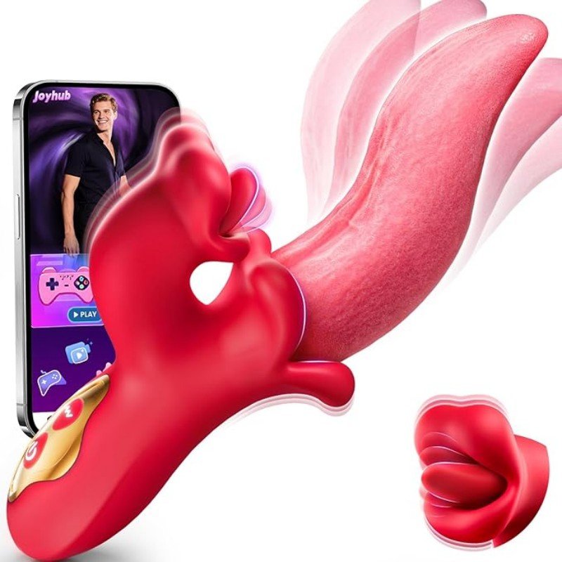 Female vibrating tongue toy, G-spot vibrator, with 9 licking and 9 vibration modes