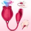 1 Toy couple vibrator female sex toy, sucking vibrator and fluffy push dildo, 10 modes, G-spot clitoral nipple S&M whipper