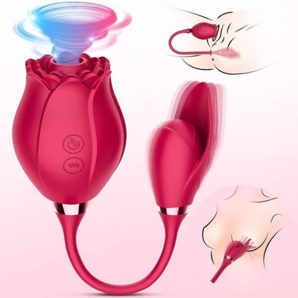 1 Toy couple vibrator female sex toy, sucking vibrator and fluffy push dildo, 10 modes, G-spot clitoral nipple S&M whipper