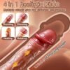 2 058-Simulated telescopic vibrating dildo with suction cup base, 11 vibration modes, rechargeable sex toy for couples