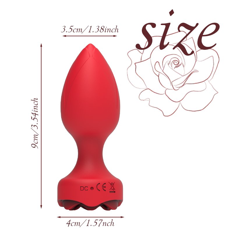 2 GS-H Rose-shaped vibrating anal plug, anal sex toy, 10 vibration modes, suitable for both men and women, prostate massager