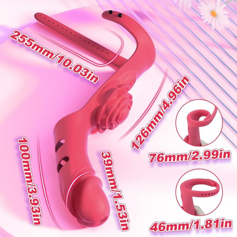 Finger vibrator adult sex toy - G-spot stimulator rose toy, equipped with 9 powerful vibrations, adjustable nipple massager