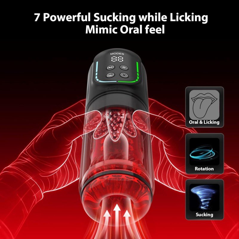 B01-HY  Male masturbatorpenis pump – an AI-powered pocket-sized male sex toy with 7 rotating suction and licking modes, waterproof