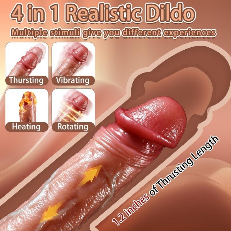 2 058-Simulated telescopic vibrating dildo with suction cup base, 11 vibration modes, rechargeable sex toy for couples