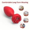 4 GS-H Rose-shaped vibrating anal plug, anal sex toy, 10 vibration modes, suitable for both men and women, prostate massager