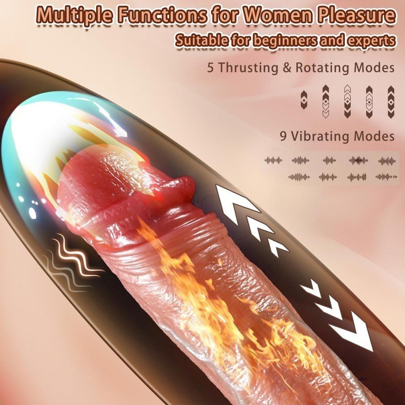 4 058-Simulated telescopic vibrating dildo with suction cup base, 11 vibration modes, rechargeable sex toy for couples