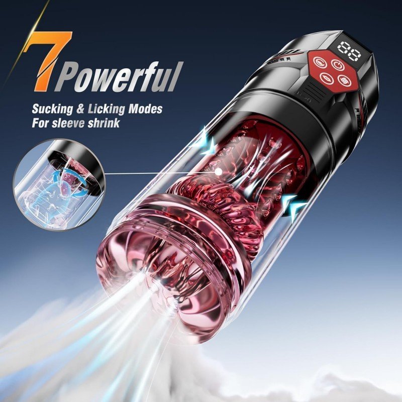 B01-HY  Male masturbatorpenis pump – an AI-powered pocket-sized male sex toy with 7 rotating suction and licking modes, waterproof