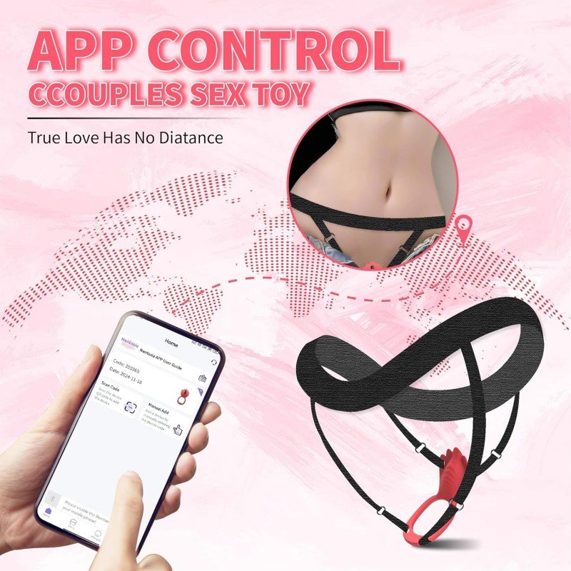 6 CD-FY Couples Rose App remote-controlled wearable male sex toy, hands-free clitoral vibrator