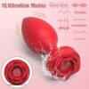 6 GS-H Rose-shaped vibrating anal plug, anal sex toy, 10 vibration modes, suitable for both men and women, prostate massager