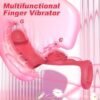 Finger vibrator adult sex toy - G-spot stimulator rose toy, equipped with 9 powerful vibrations, adjustable nipple massager