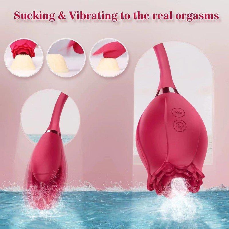 6 Toy couple vibrator female sex toy, sucking vibrator and fluffy push dildo, 10 modes, G-spot clitoral nipple S&M whipper