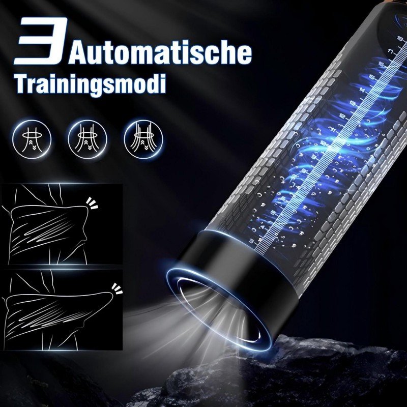 6 B02-ZB Electric penis pump, 2-in-1 vacuum pump, supports 6 training modes and 5 suction modes, adult toy with mini pocket, green genitals