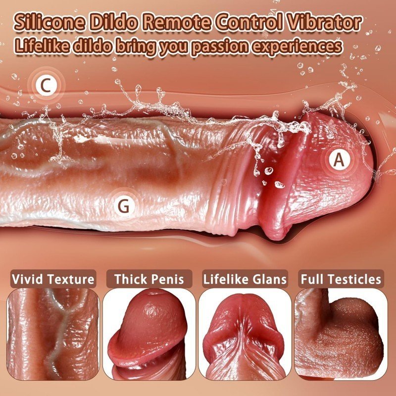 6 058-Simulated telescopic vibrating dildo with suction cup base, 11 vibration modes, rechargeable sex toy for couples