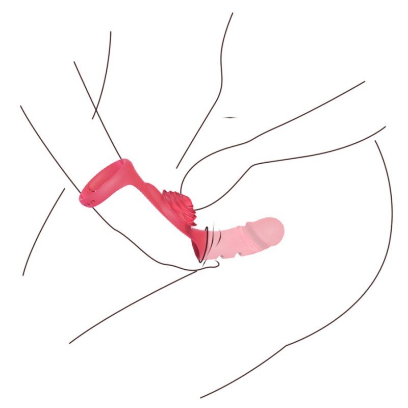 Finger vibrator adult sex toy - G-spot stimulator rose toy, equipped with 9 powerful vibrations, adjustable nipple massager