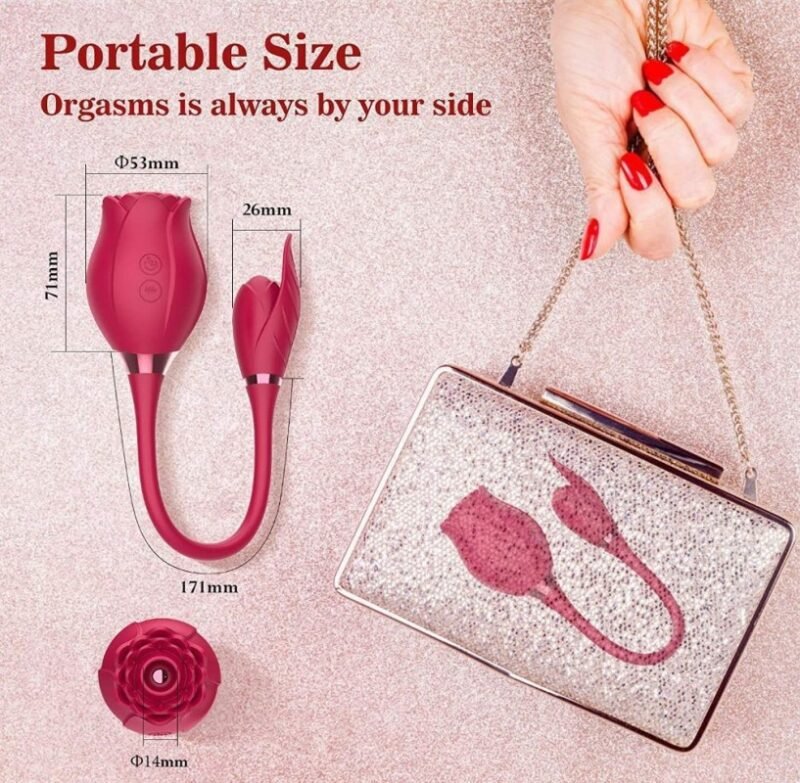7 Toy couple vibrator female sex toy, sucking vibrator and fluffy push dildo, 10 modes, G-spot clitoral nipple S&M whipper