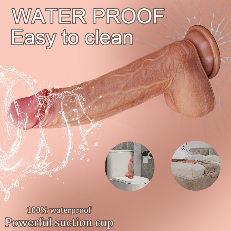 019-Thrust Vibrator - Heated and realistic BBC liquid silicone dildo, 10 thrusts, 10 vibrations